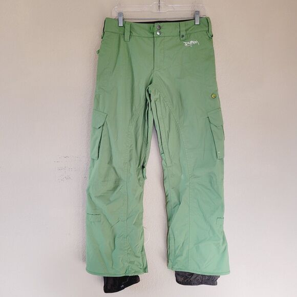 Burton Stow Cargo Shell Waterproof Nylon Snowboard Ski Pant Green Womens Small - Picture 1 of 14